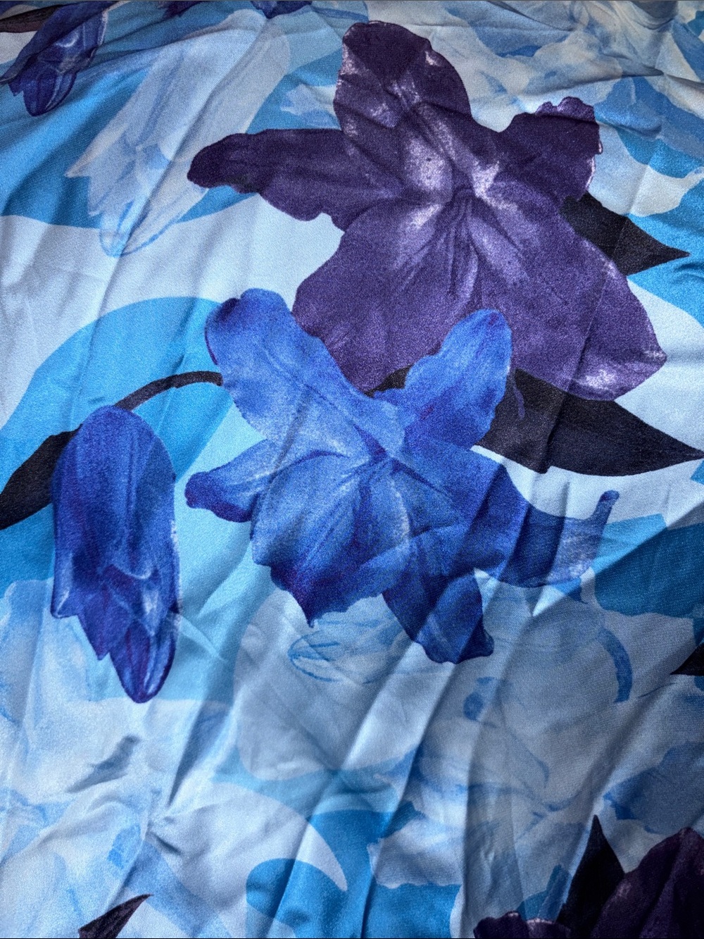 Blue Floral Tie-Front Maxi Dress 2X NWT - Picture 6 of 8